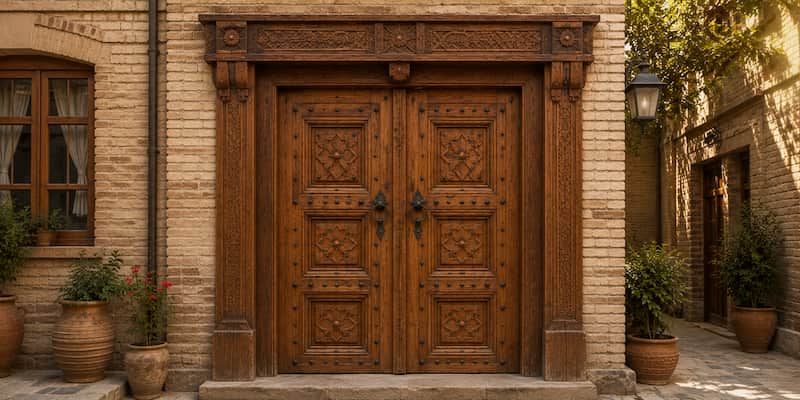 درب چوبی همدان مناسب خانه های ویلایی و سنتی